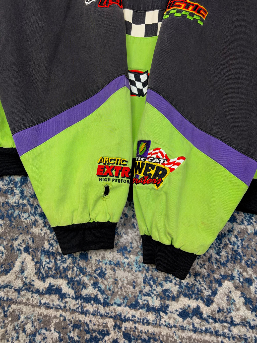Vintage 80s/90s Team Arctic Cat SND-PRO 440 Embroidered Snowmobile Jacket Size Large