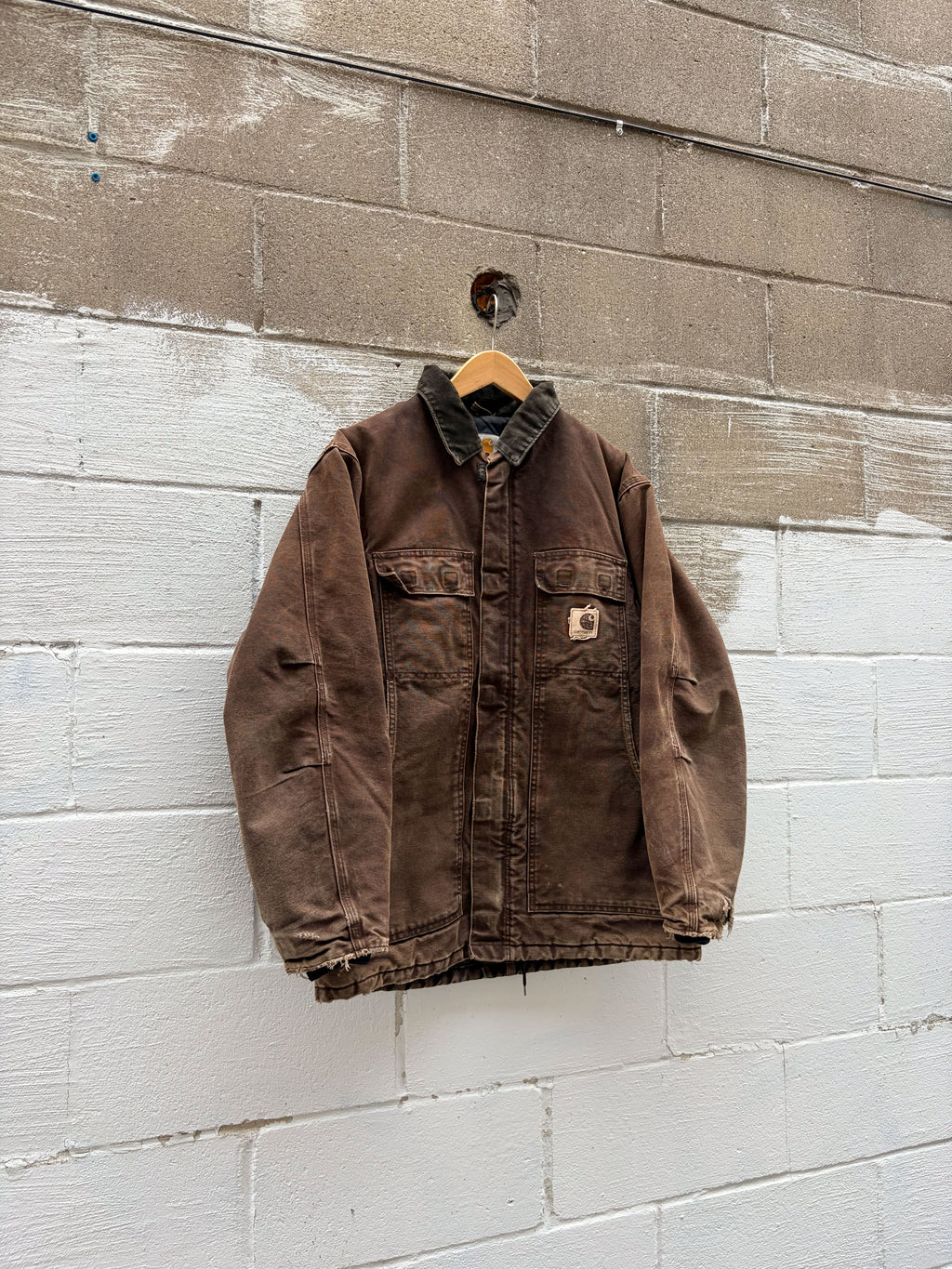 Vintage Carhartt Quilted Lined Canvas Workwear Arctic C26 DKB Jacket Size Medium