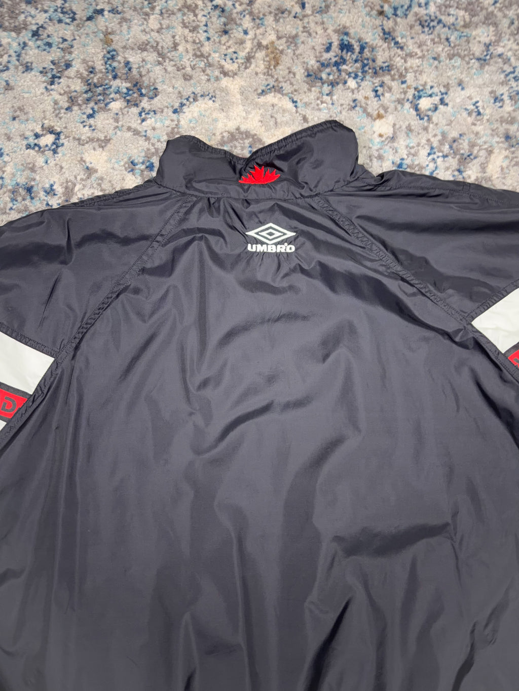 Vintage Canada National Team Umbro Sleeve Ribbon Full Zip Jacket Size Large