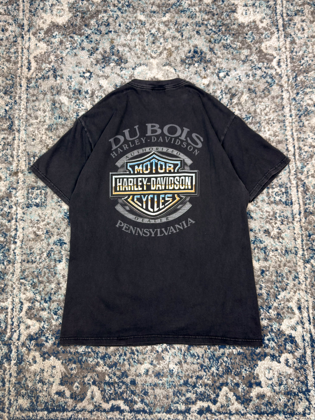 Vintage 2002 Harley Davidson Flaming Eagle Graphic Spellout T-Shirt Size Large