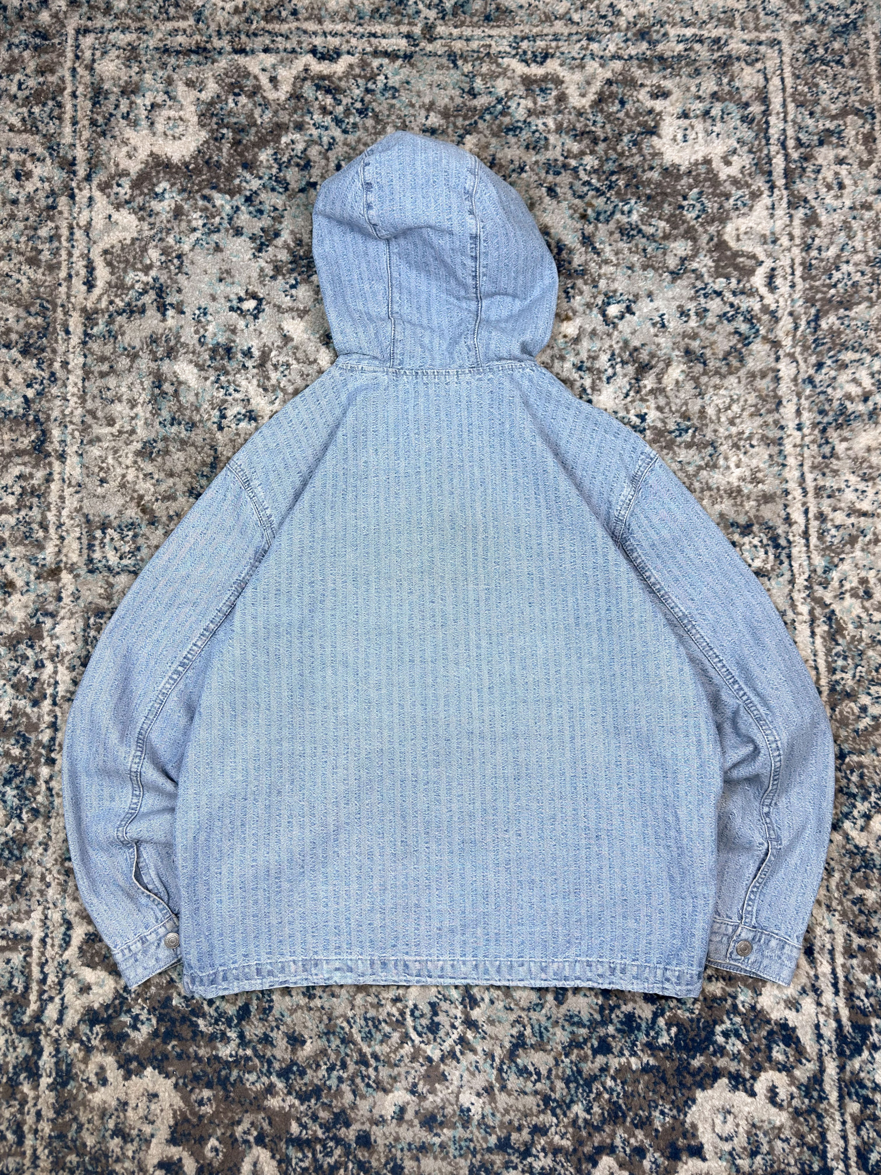 Levis Sutro Light Wash Denim 1/2 Zip Anorak Jacket Size Small