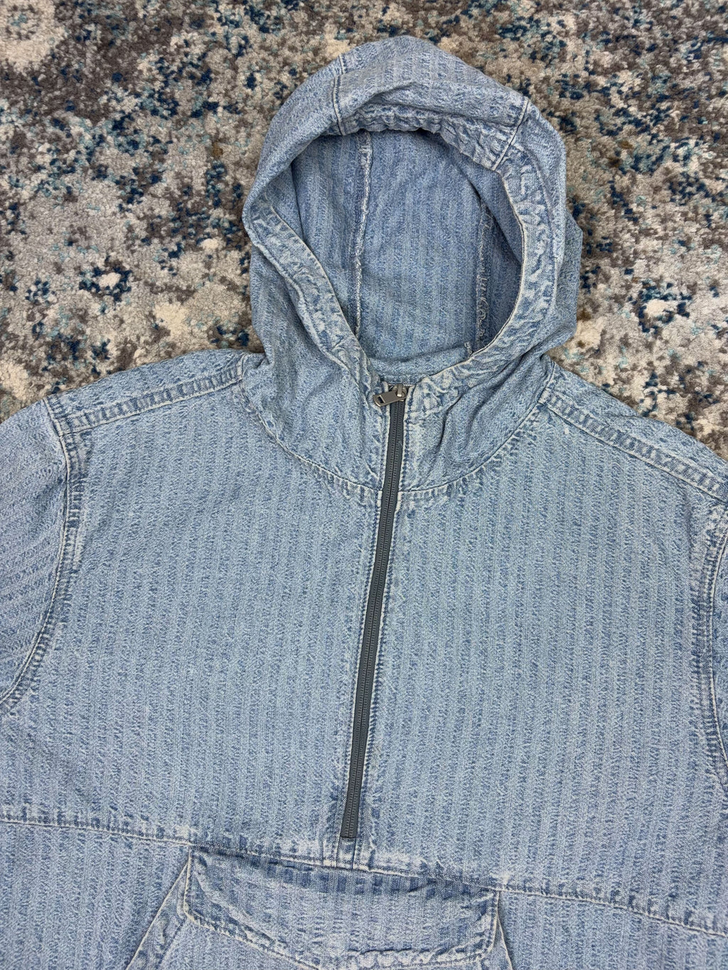 Levis Sutro Light Wash Denim 1/2 Zip Anorak Jacket Size Small