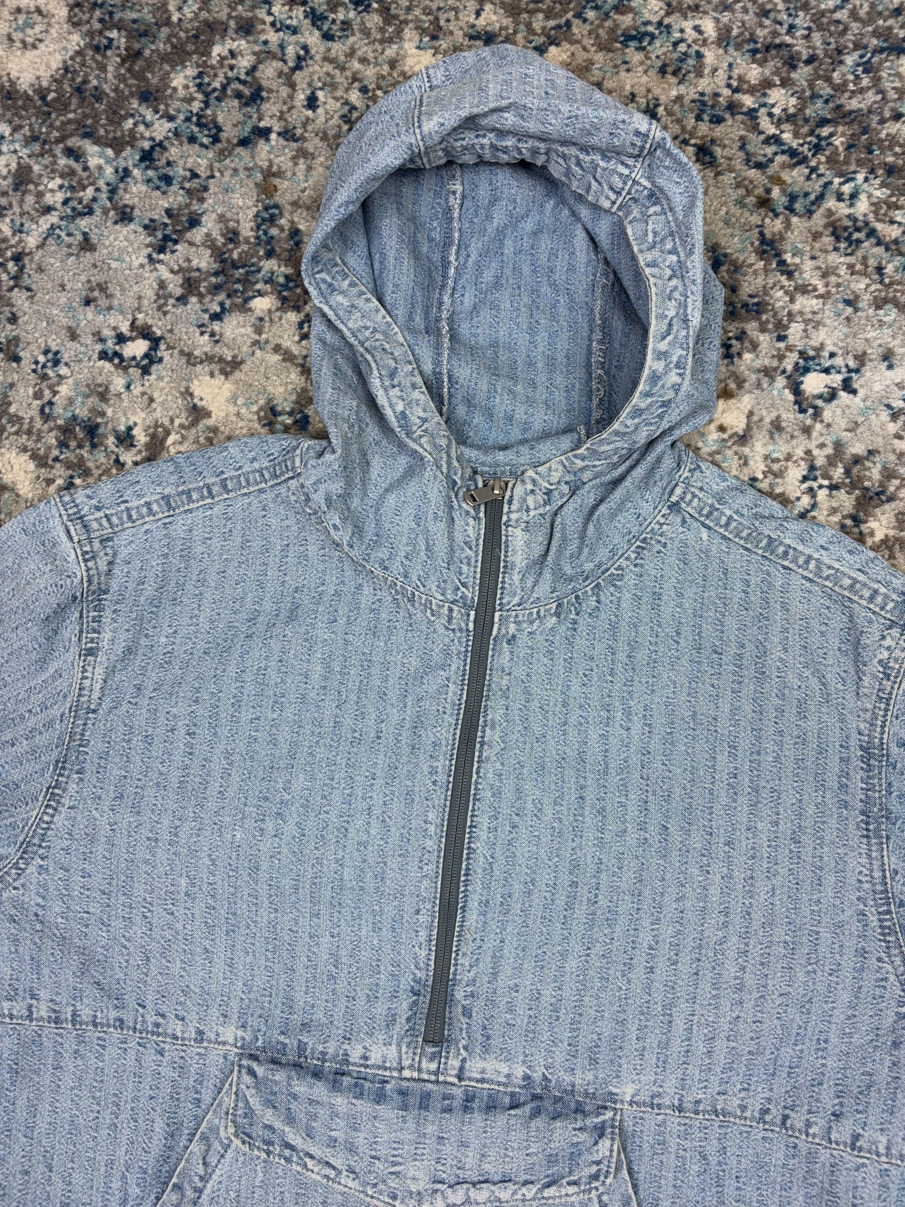 Levis Sutro Light Wash Denim 1/2 Zip Anorak Jacket Size Small