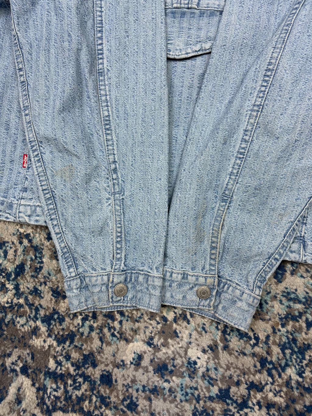 Levis Sutro Light Wash Denim 1/2 Zip Anorak Jacket Size Small