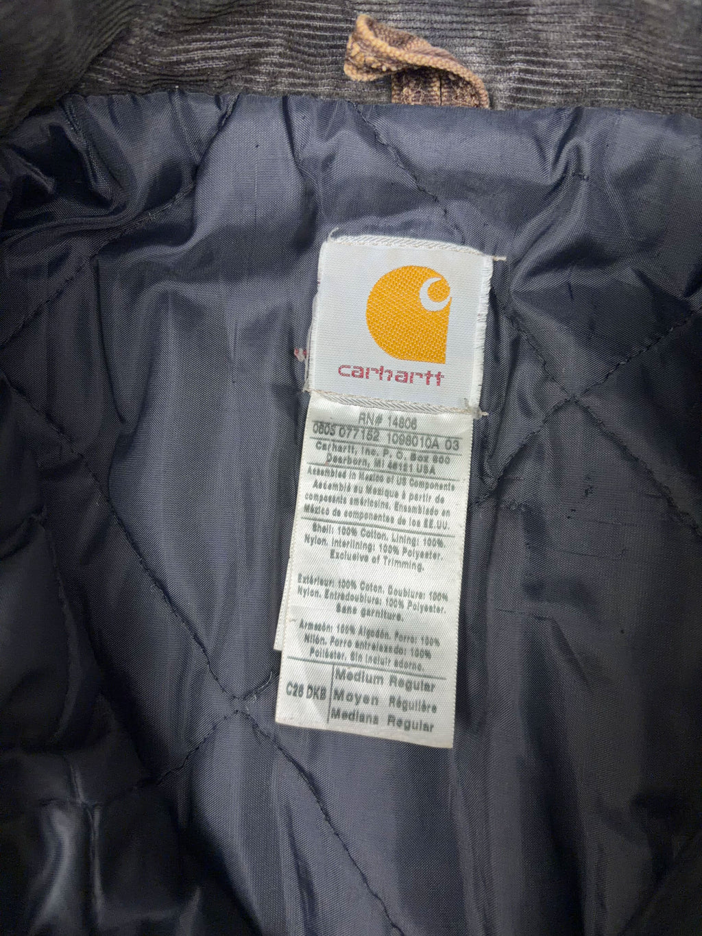 Vintage Carhartt Quilted Lined Canvas Workwear Arctic C26 DKB Jacket Size Medium
