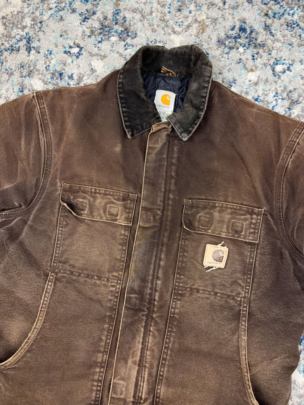 Vintage Carhartt Quilted Lined Canvas Workwear Arctic C26 DKB Jacket Size Medium