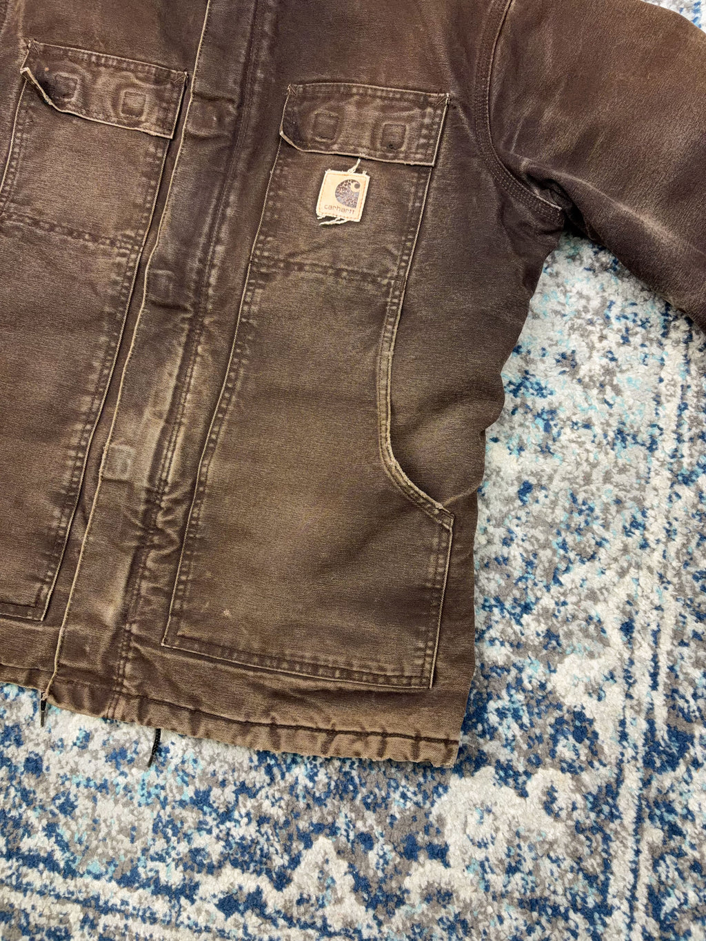 Vintage Carhartt Quilted Lined Canvas Workwear Arctic C26 DKB Jacket Size Medium