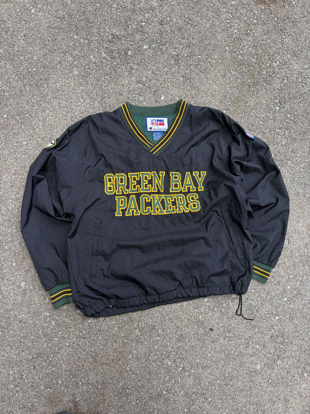 Vintage 90s Green Bay Packers NFL Embroidered Champion Windbreaker Jacket Size Medium