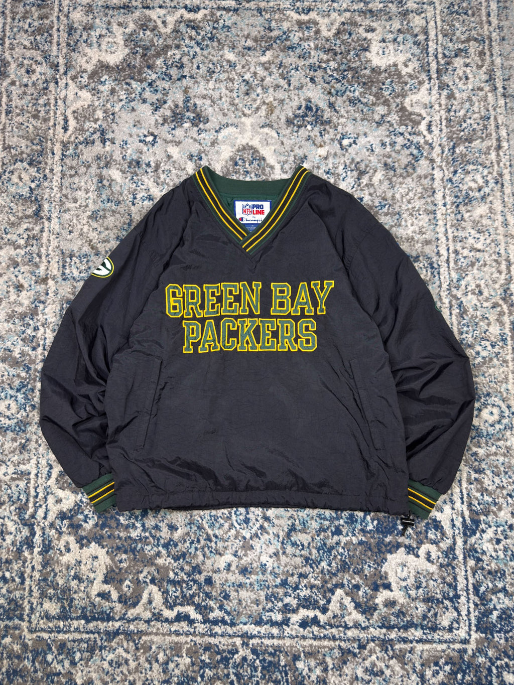 Vintage 90s Green Bay Packers NFL Embroidered Champion Windbreaker Jacket Size Medium