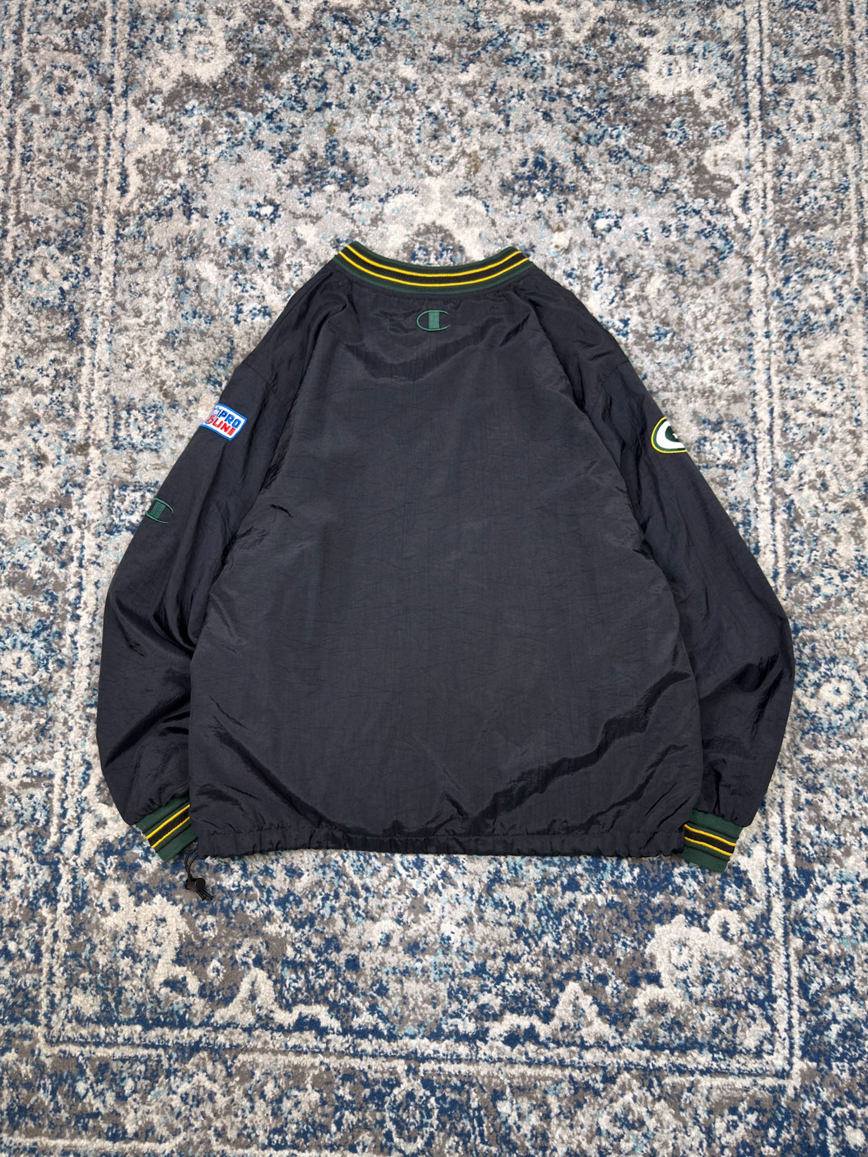 Vintage 90s Green Bay Packers NFL Embroidered Champion Windbreaker Jacket Size Medium