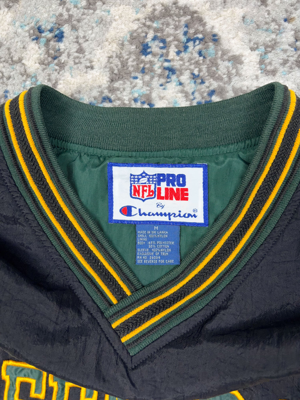 Vintage 90s Green Bay Packers NFL Embroidered Champion Windbreaker Jacket Size Medium