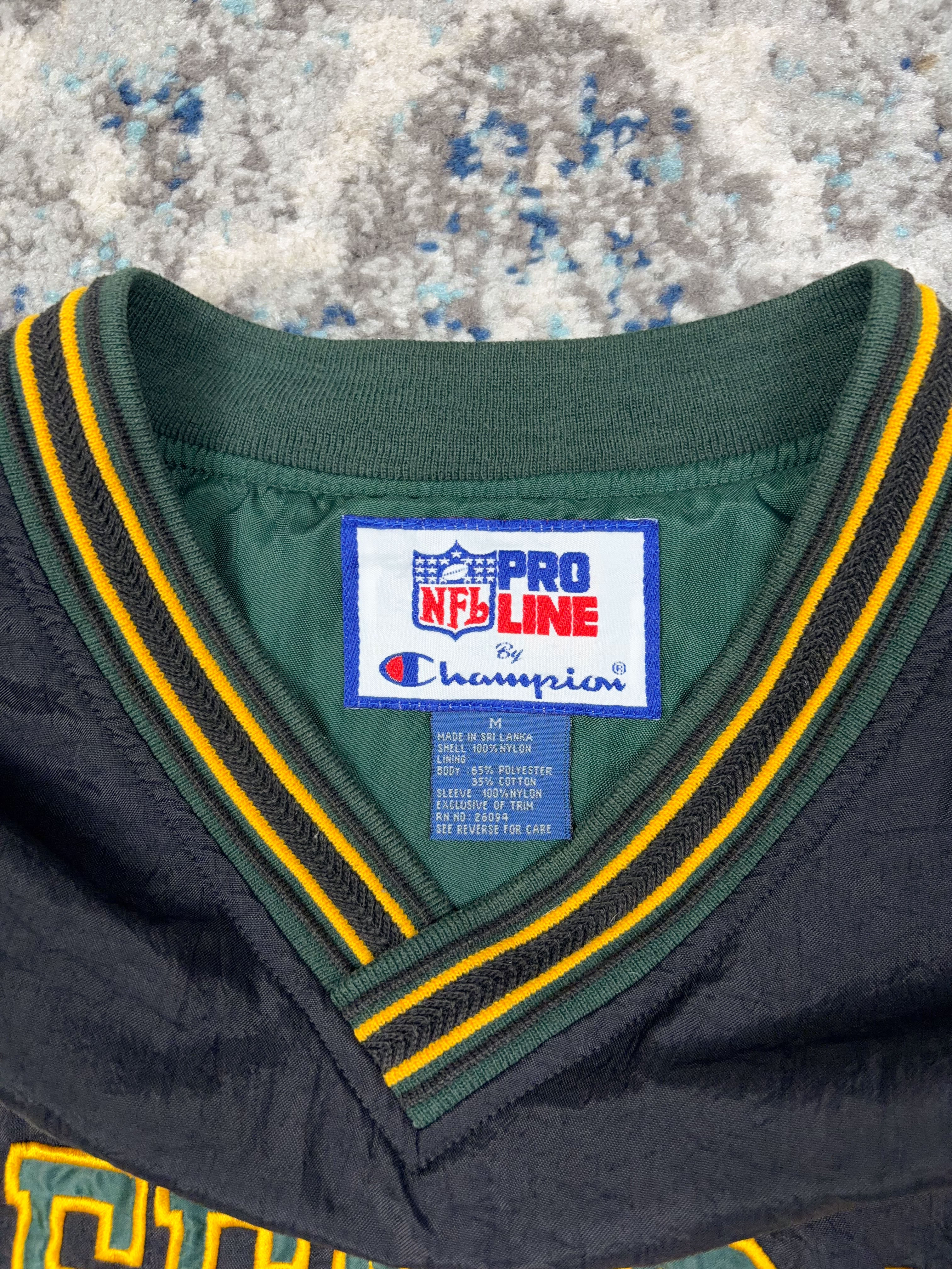 Vintage 90s Green Bay Packers NFL Embroidered Champion Windbreaker Jacket Size Medium