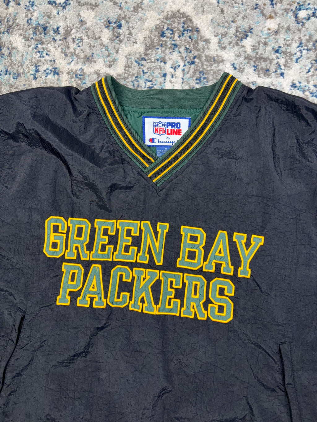 Vintage 90s Green Bay Packers NFL Embroidered Champion Windbreaker Jacket Size Medium