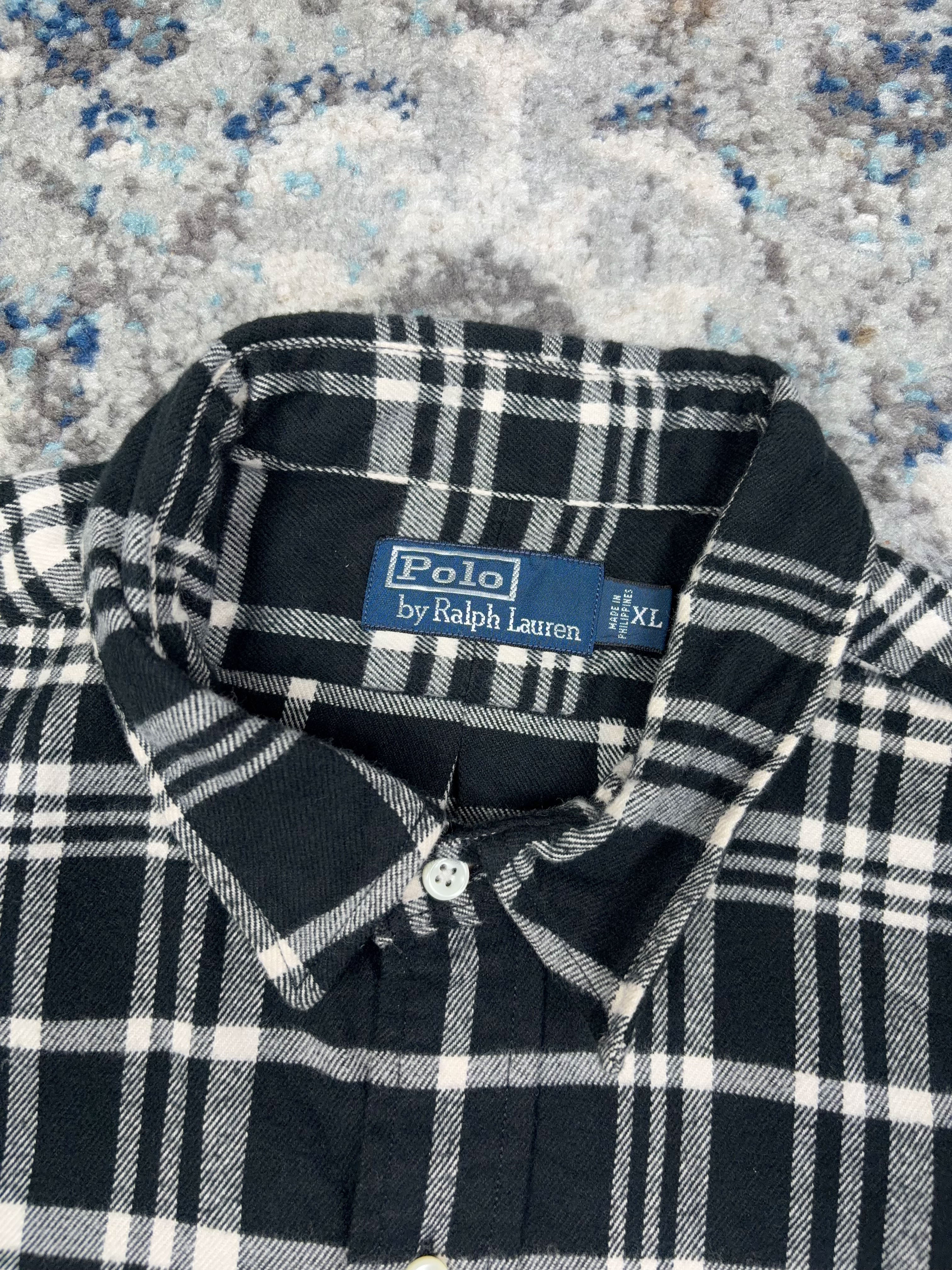 Vintage Polo Ralph Lauren Plaid Long Sleeve Double Pocket Button Up Shirt Size XL