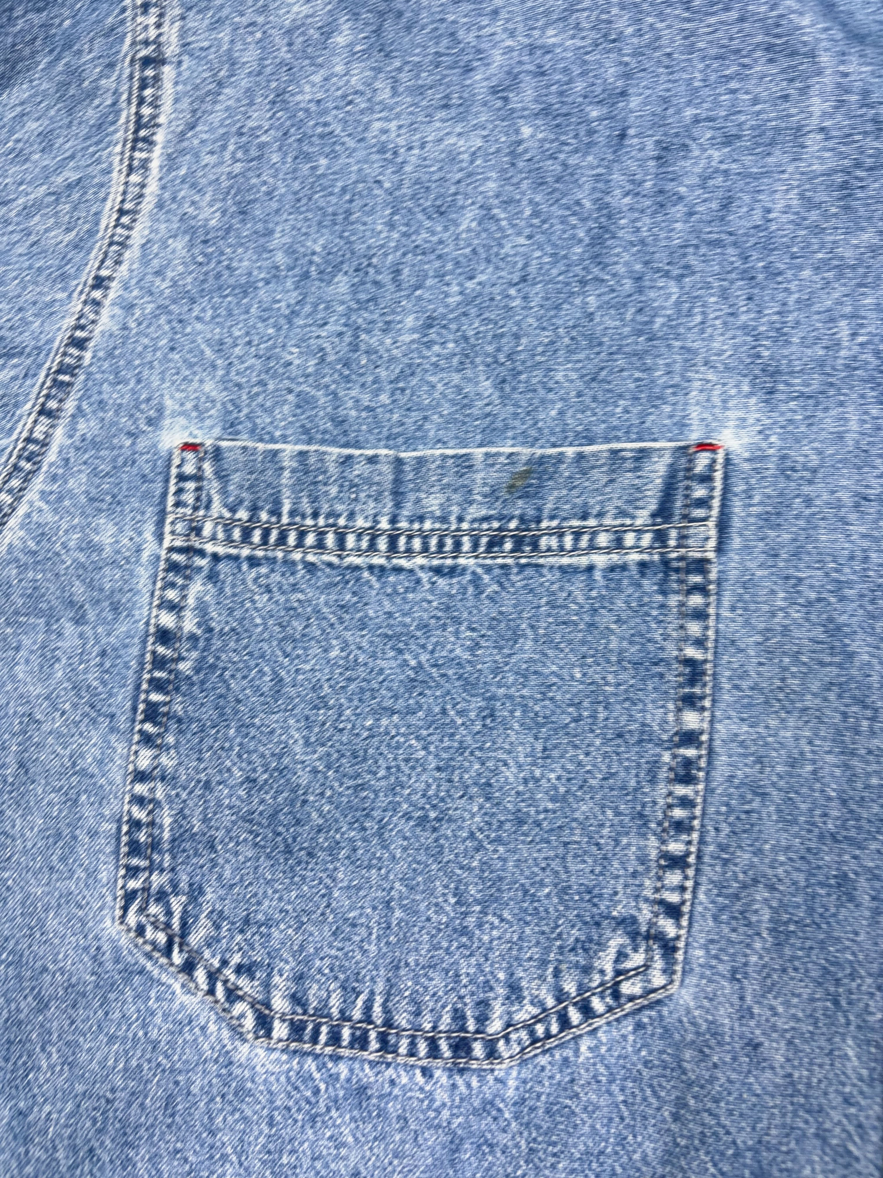 Vintage Levis Red Tab Light Wash Denim Long Sleeve Button Up Shirt Size Medium