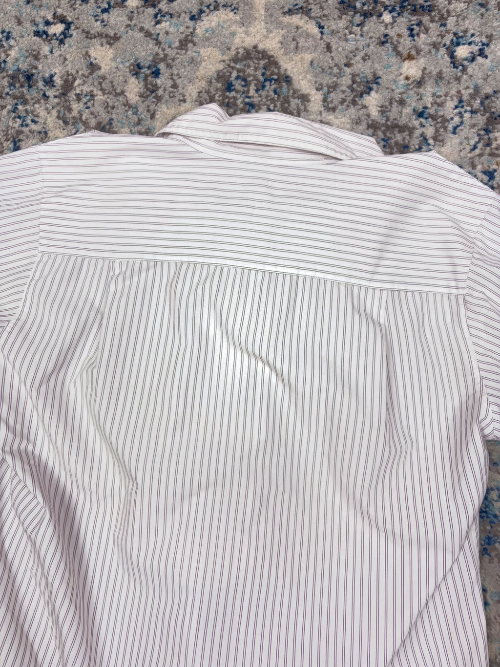 Vintage  Womens Lands End Striped Short Sleeve Button Up Shirt Size Large