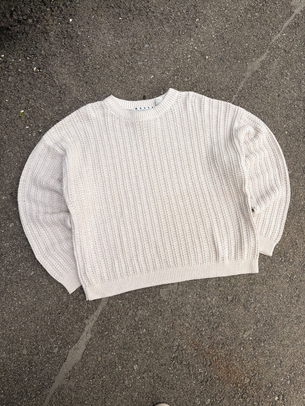Vintage Basic Cable Knit Pullover Knit Sweater Size XL