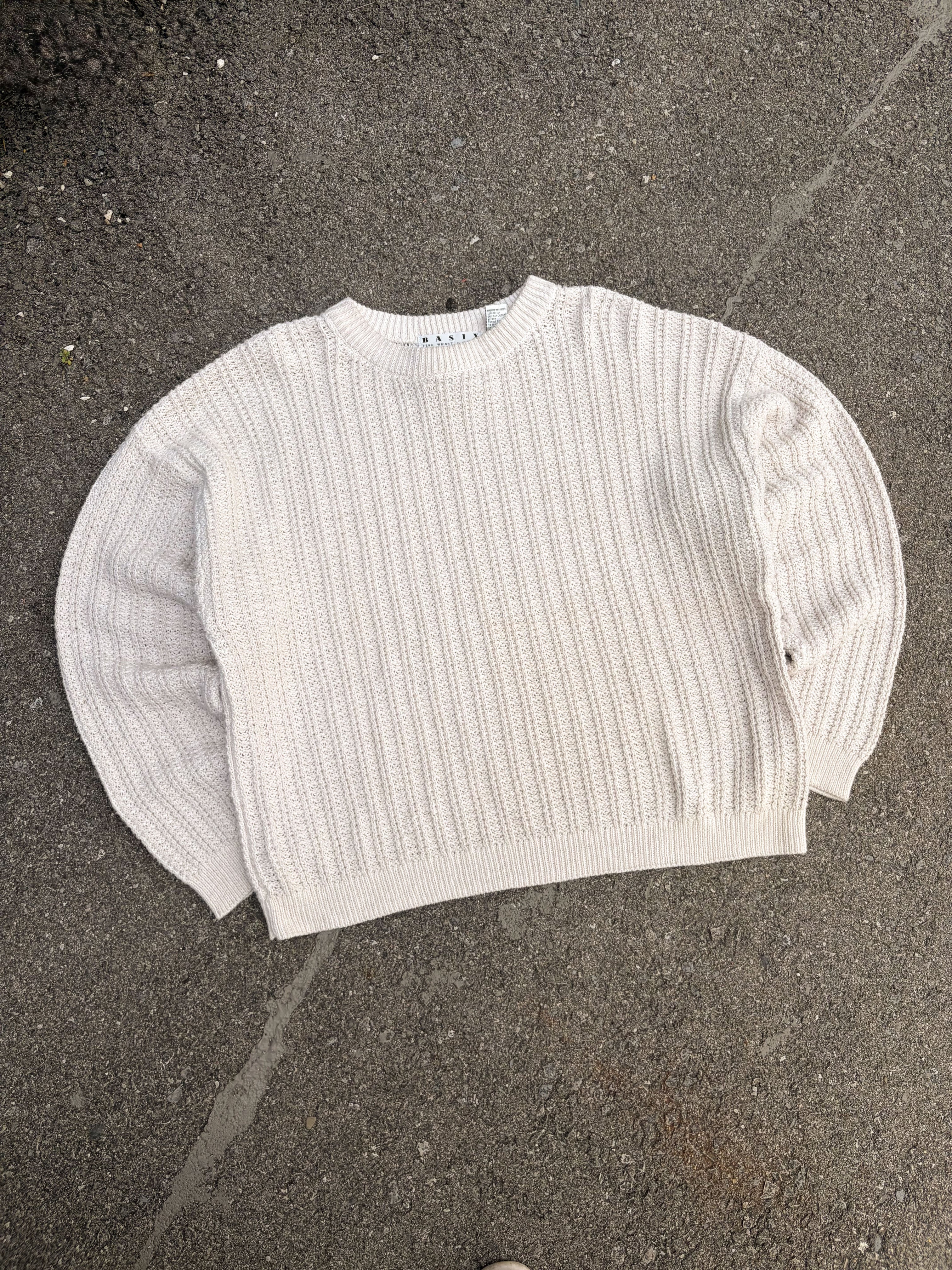 Vintage Basic Cable Knit Pullover Knit Sweater Size XL