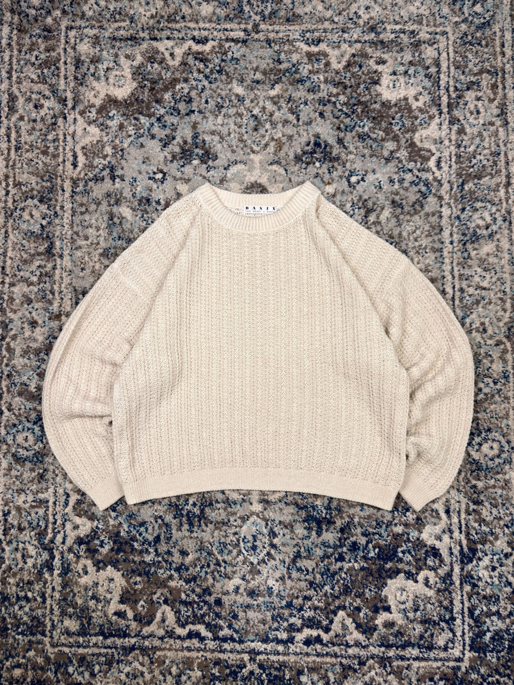 Vintage Basic Cable Knit Pullover Knit Sweater Size XL