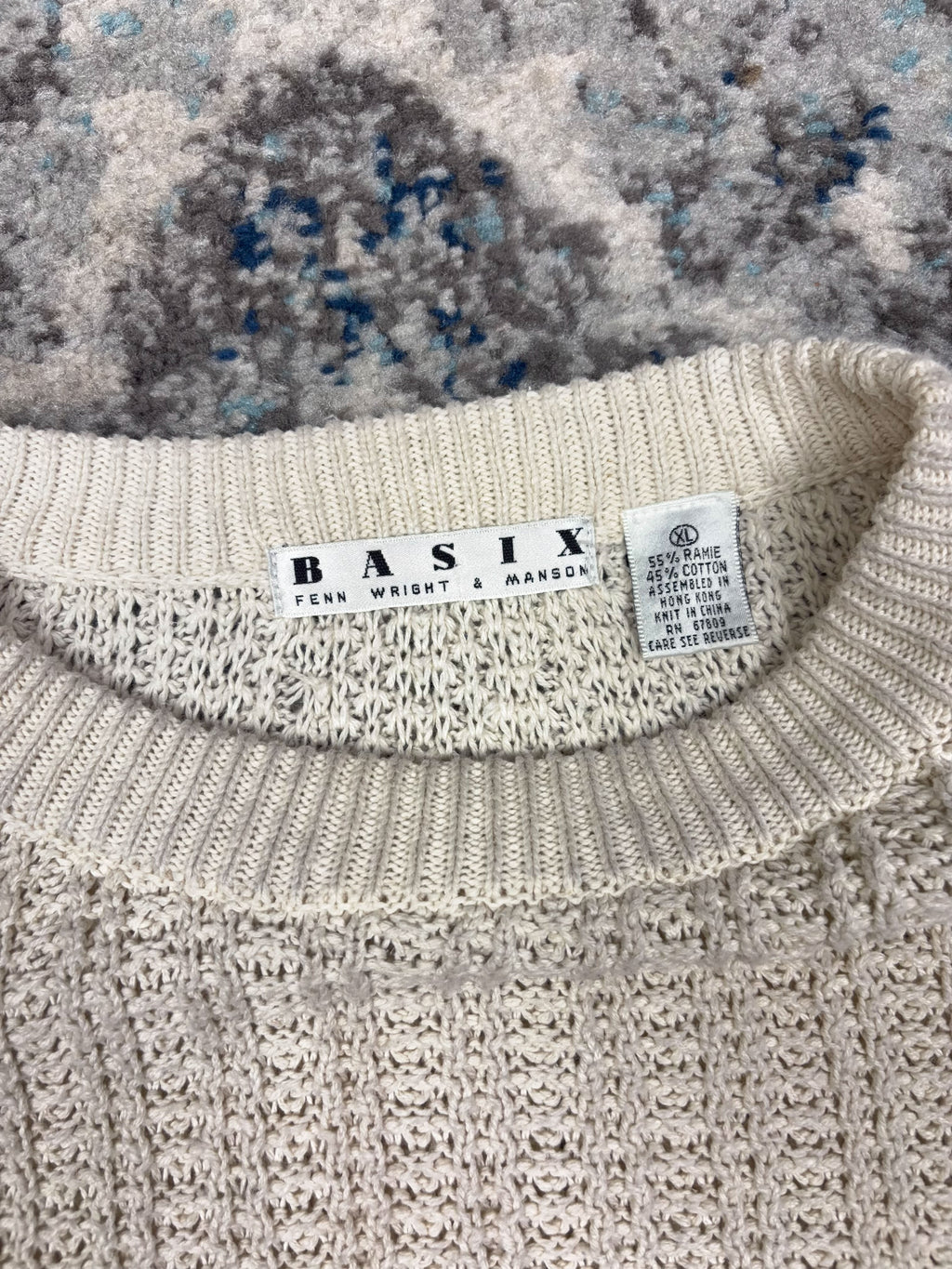 Vintage Basic Cable Knit Pullover Knit Sweater Size XL