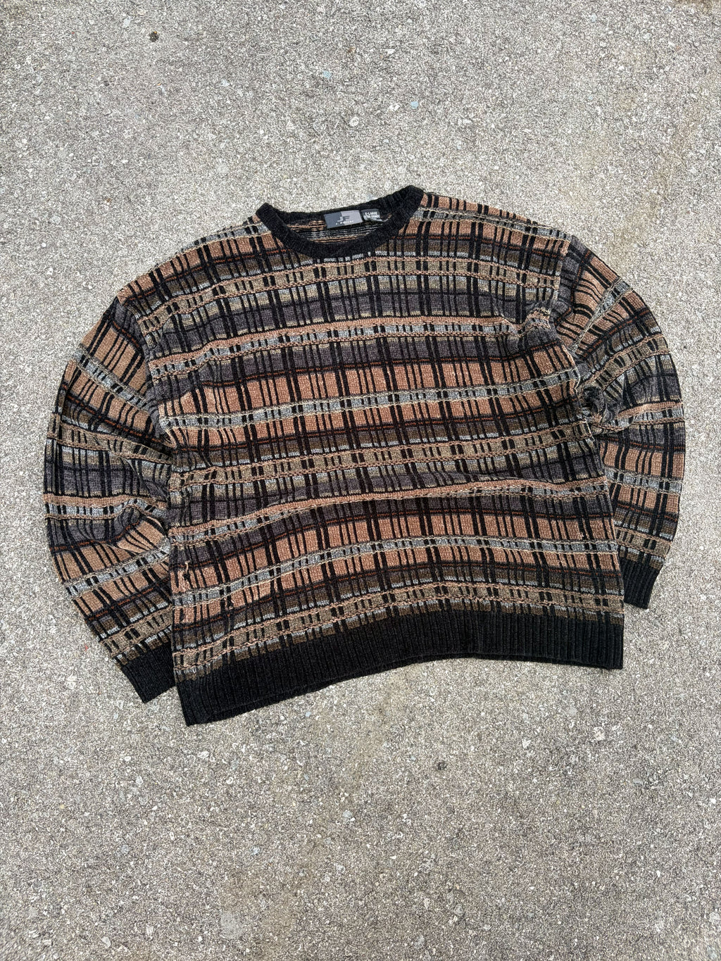 Vintage J. Ferrar Geometric Pattern Pullover Knit Sweater Size XL