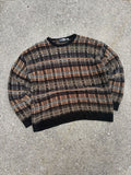Vintage J. Ferrar Geometric Pattern Pullover Knit Sweater Size XL