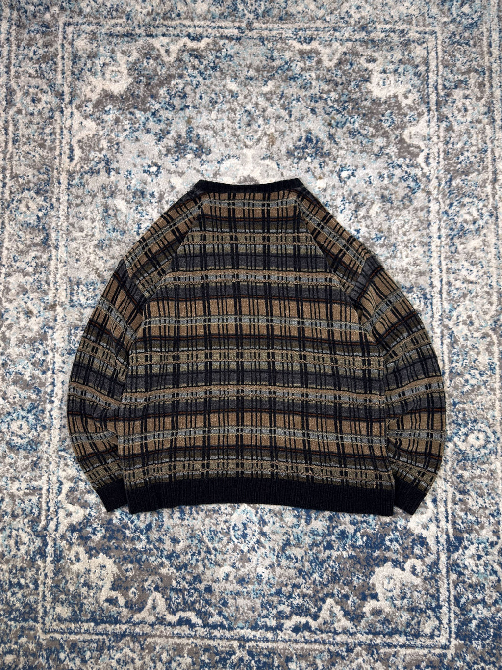 Vintage J. Ferrar Geometric Pattern Pullover Knit Sweater Size XL