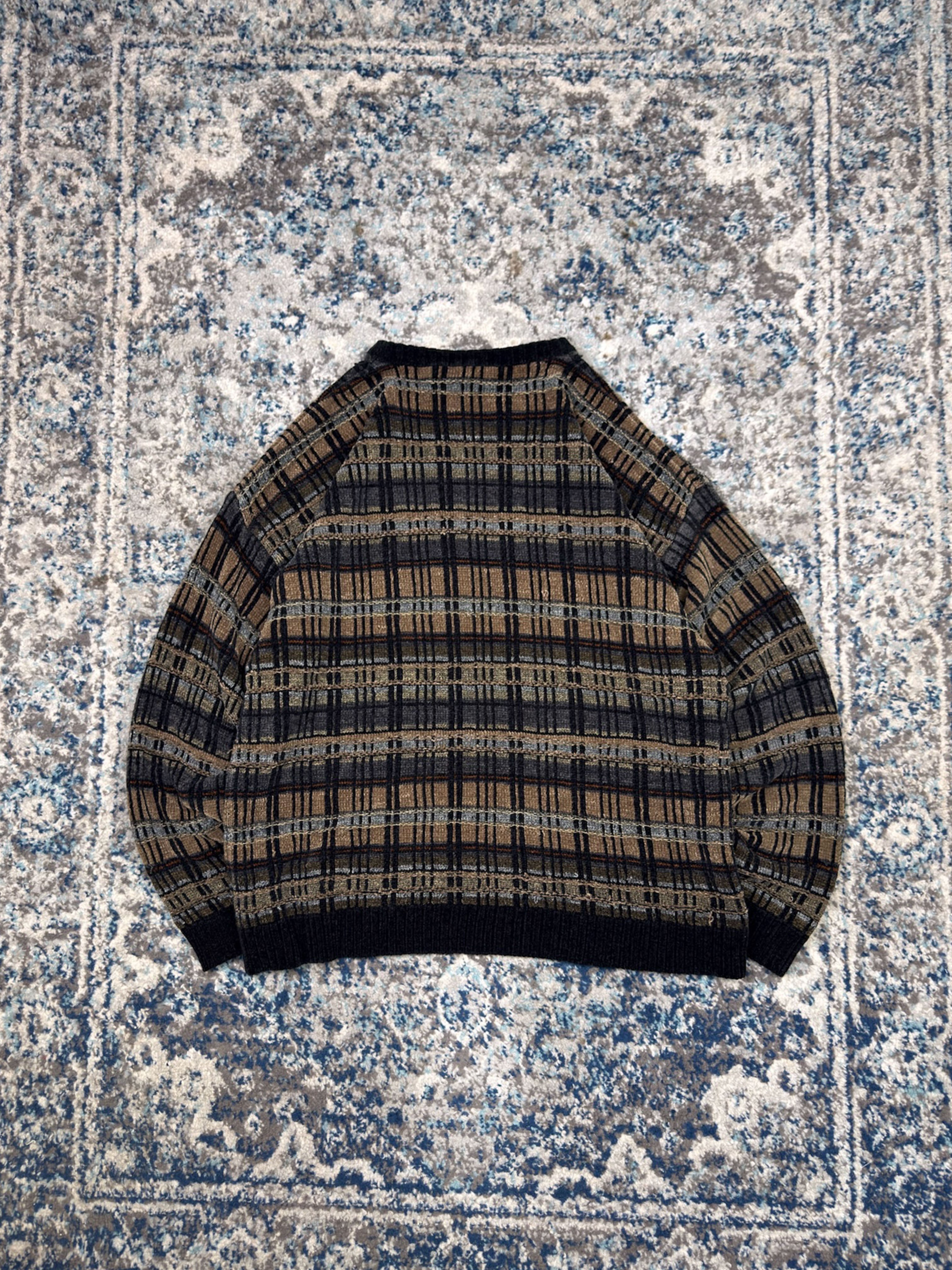 Vintage J. Ferrar Geometric Pattern Pullover Knit Sweater Size XL