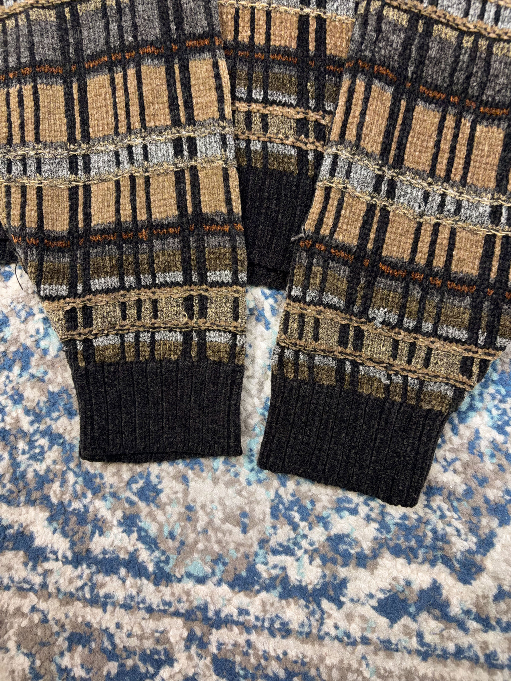Vintage J. Ferrar Geometric Pattern Pullover Knit Sweater Size XL