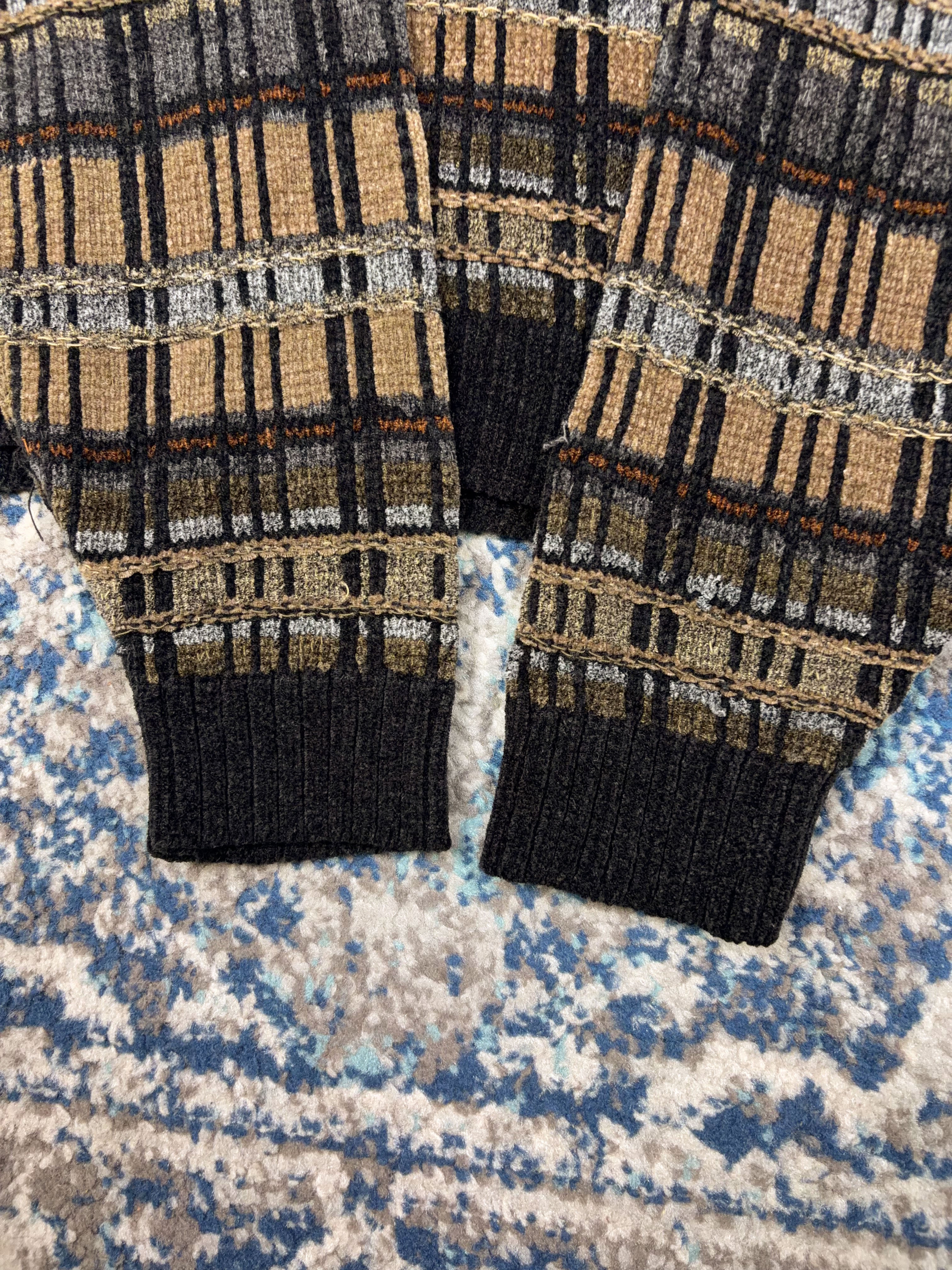 Vintage J. Ferrar Geometric Pattern Pullover Knit Sweater Size XL