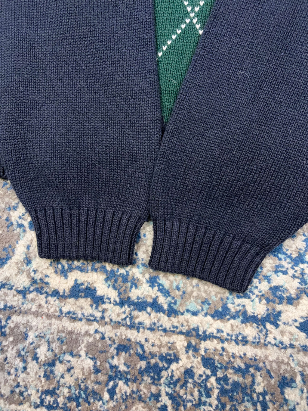 Vintage Tommy Hilfiger Embroidered Crest Argyle Plaid Knit Sweater Size XL