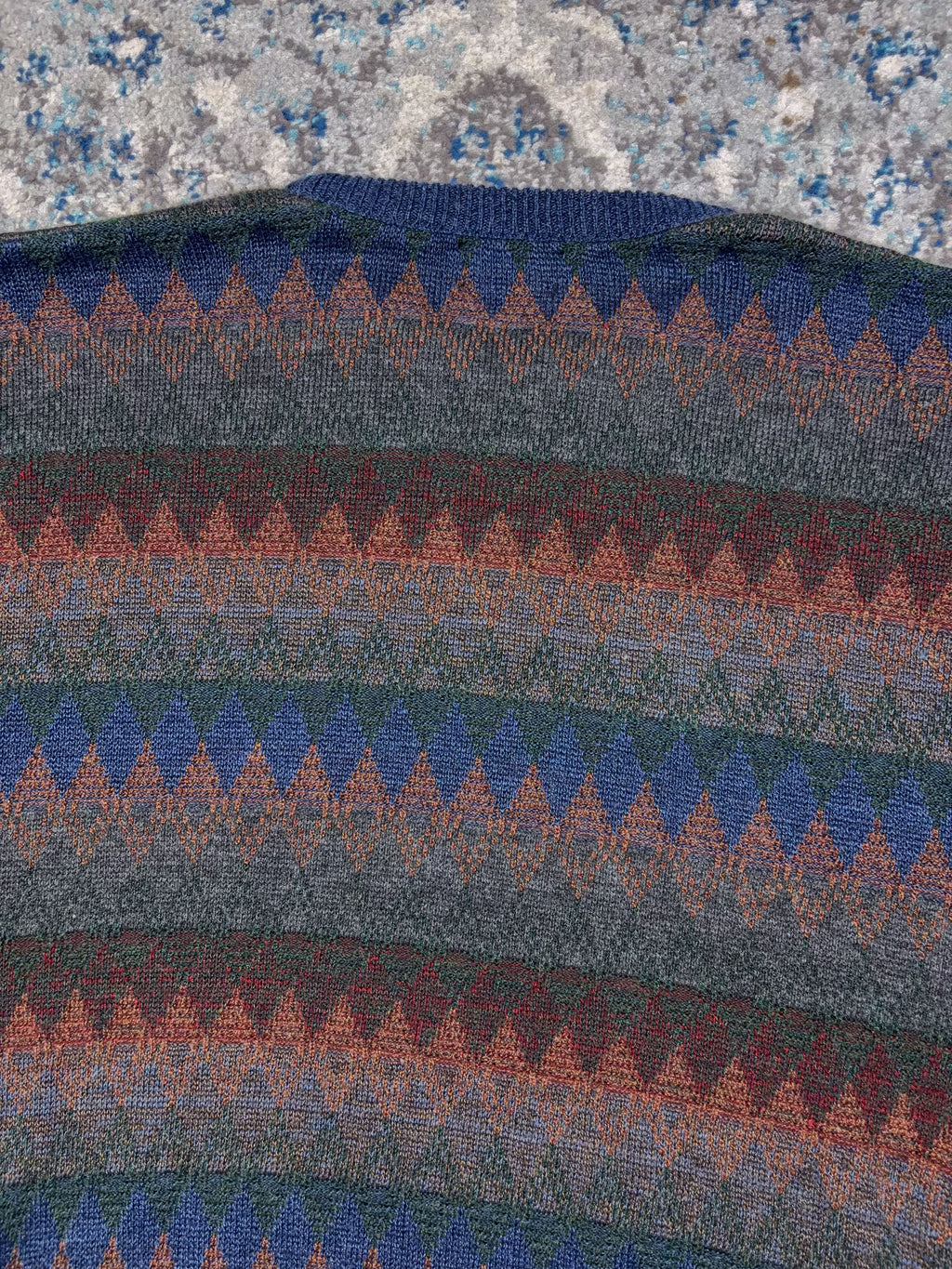 Vintage 90s Jantzen Classics Diamond Pattern Pullover Knit Sweater Size XL