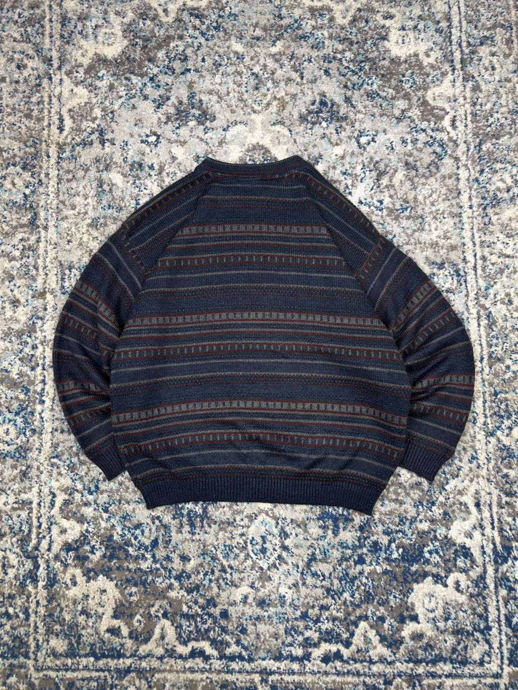 Vintage Tip Top Tailors Striped Pattern Pullover Knit Sweater Size Medium