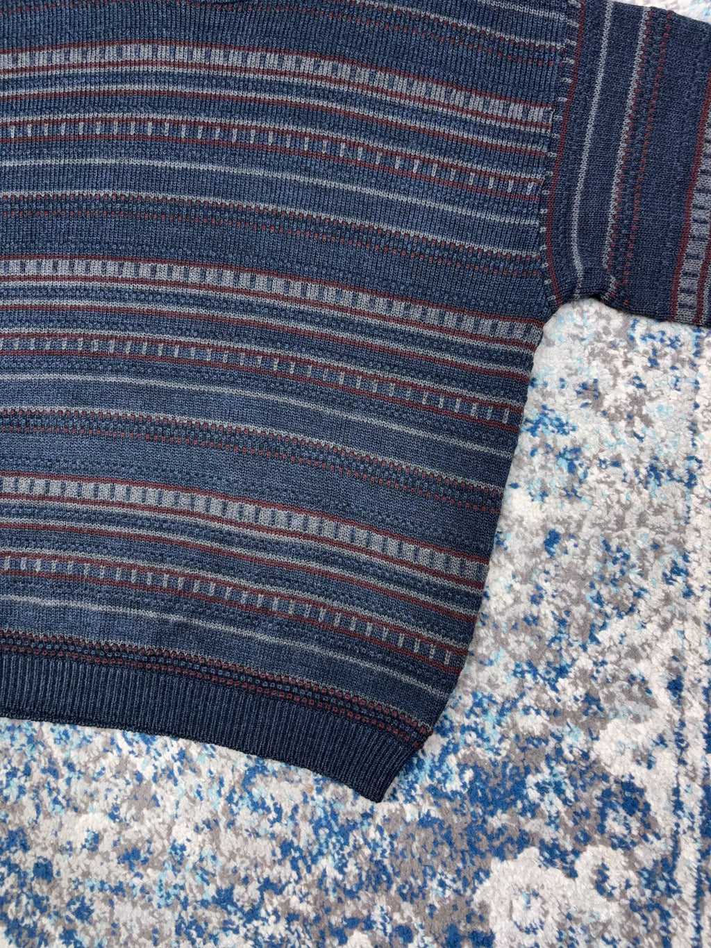 Vintage Tip Top Tailors Striped Pattern Pullover Knit Sweater Size Medium