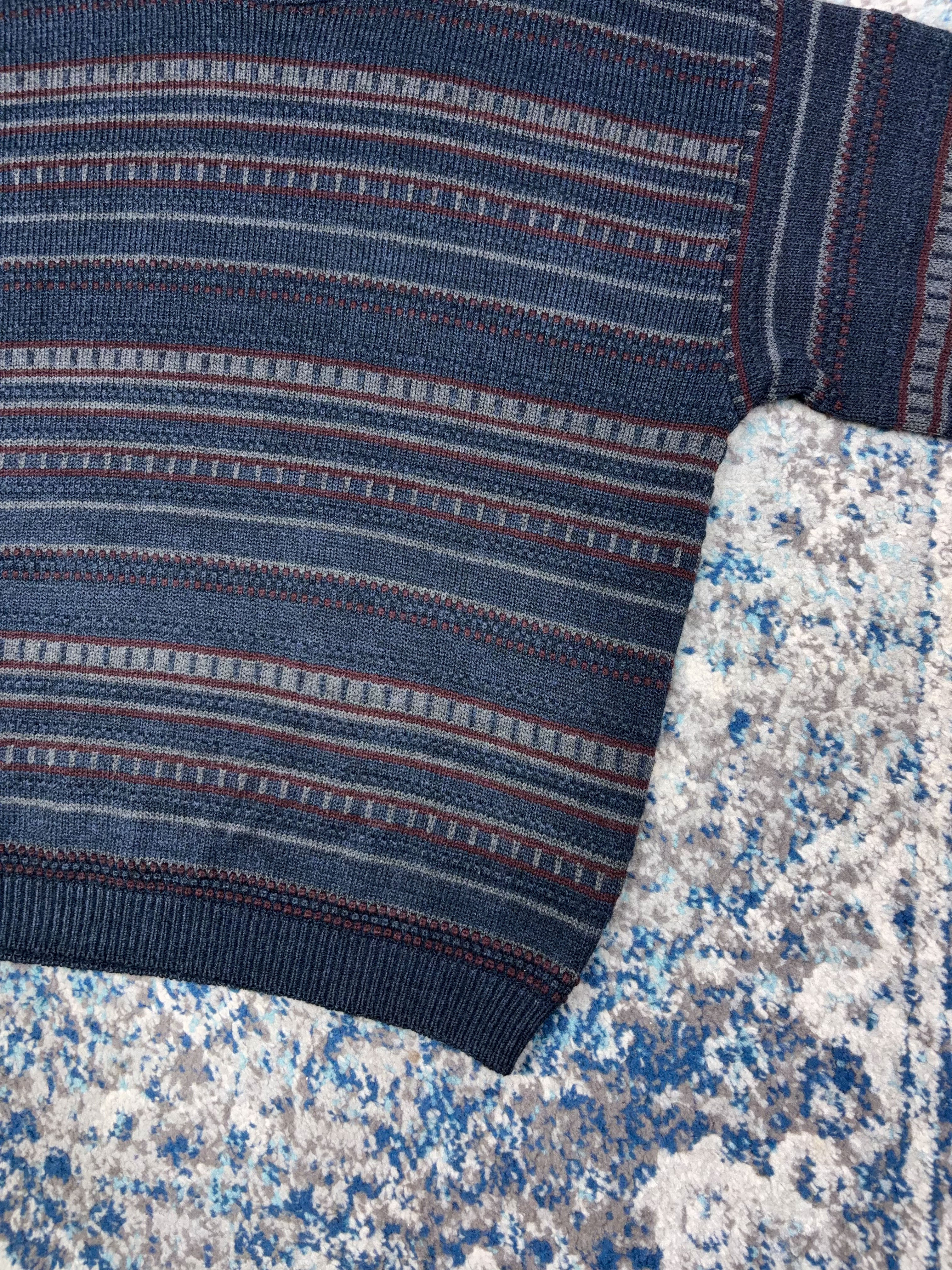 Vintage Tip Top Tailors Striped Pattern Pullover Knit Sweater Size Medium