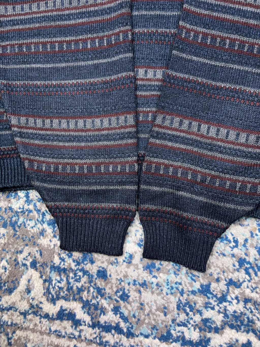 Vintage Tip Top Tailors Striped Pattern Pullover Knit Sweater Size Medium