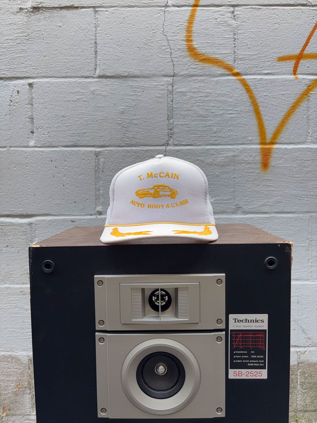 Vintage 80s/90s T. McCain Auto Body & Class Stitched Brim Trucker Snapback Hat OSFA