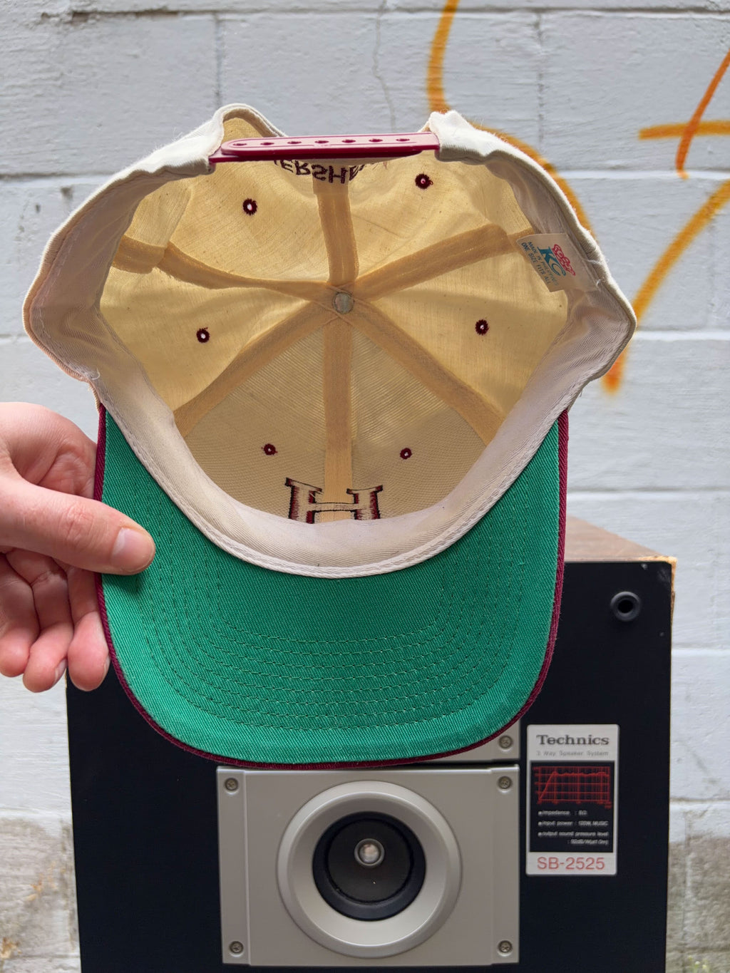 Vintage Hershey's Embroidered Logo Two Tone Snack Promo Snapback Hat OSFA