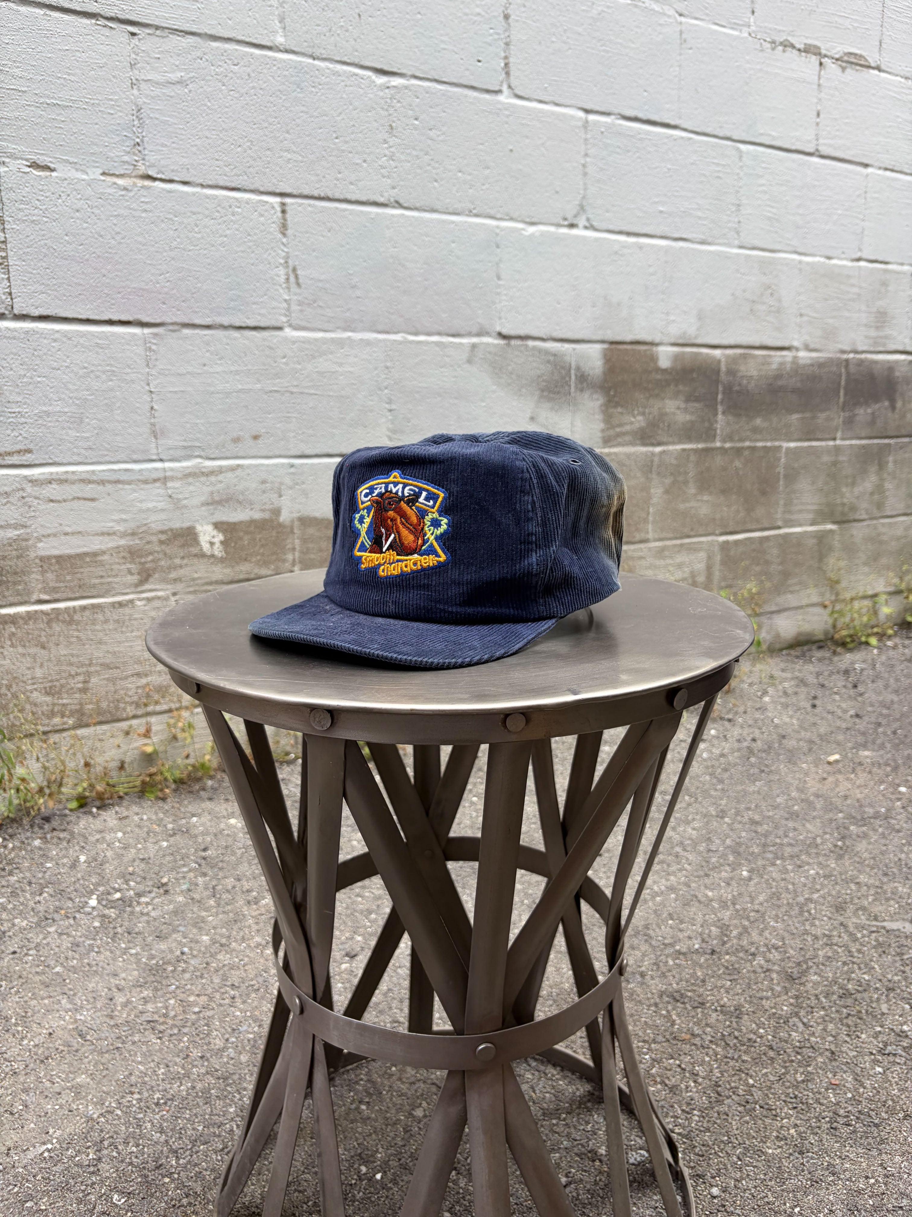 Vintage 90s Camel Smooth Character Embroidered Patch Corduroy Snapback Hat OSFA