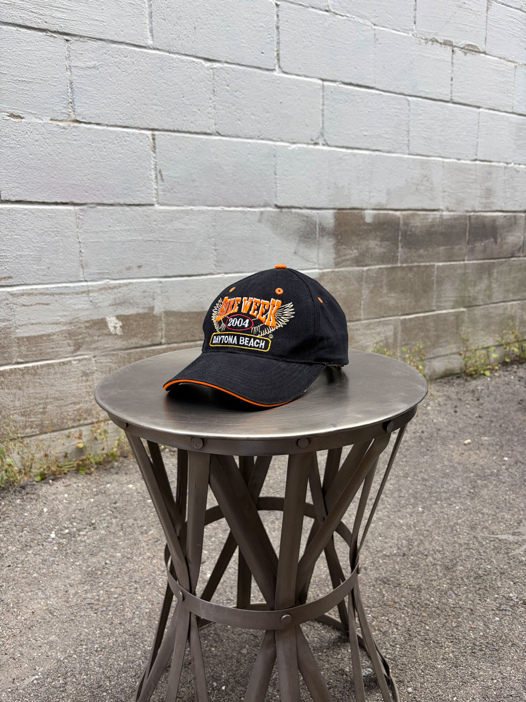 Vintage 2004 Daytona Bike Week Embroidered Wing Logo Strapback Hat OSFA