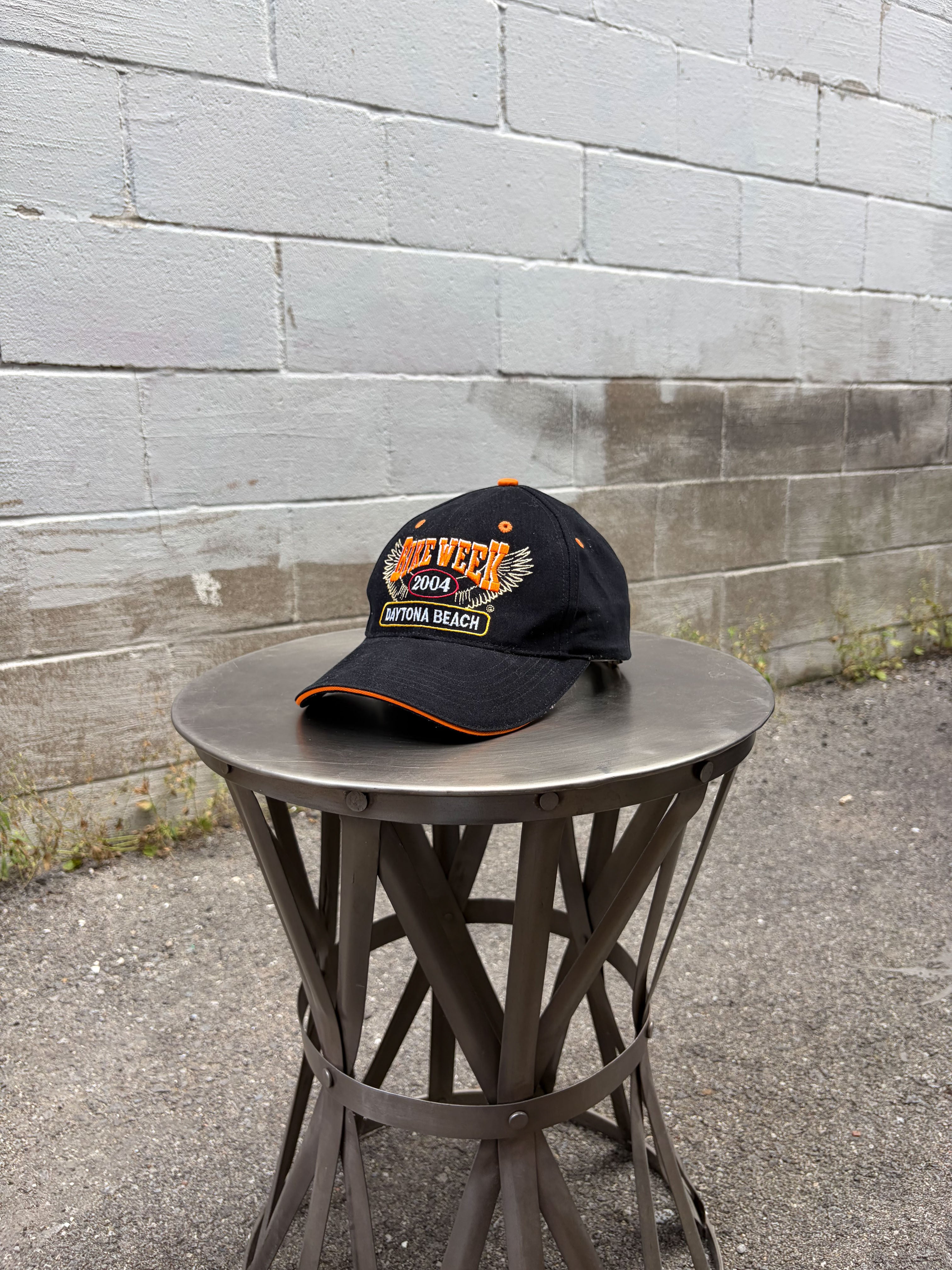 Vintage 2004 Daytona Bike Week Embroidered Wing Logo Strapback Hat OSFA