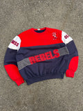 Vintage 80s/90s Ole Miss Rebels NCAA Graphic Spellout Padded Sweatshirt Size Large