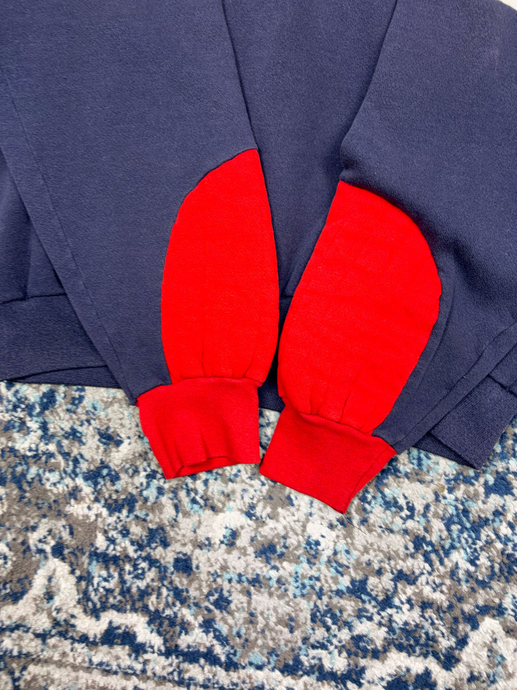 Vintage 80s/90s Ole Miss Rebels NCAA Graphic Spellout Padded Sweatshirt Size Large