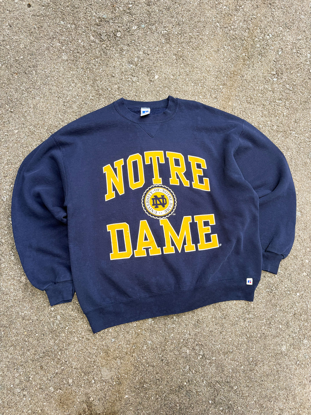 Vintage 90s Notre Dame Fighting Irish NCAA Big Spellout Sweatshirt Size XL