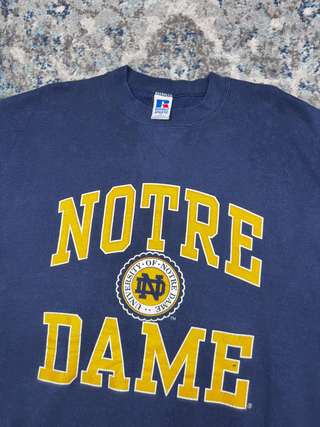 Vintage 90s Notre Dame Fighting Irish NCAA Big Spellout Sweatshirt Size XL