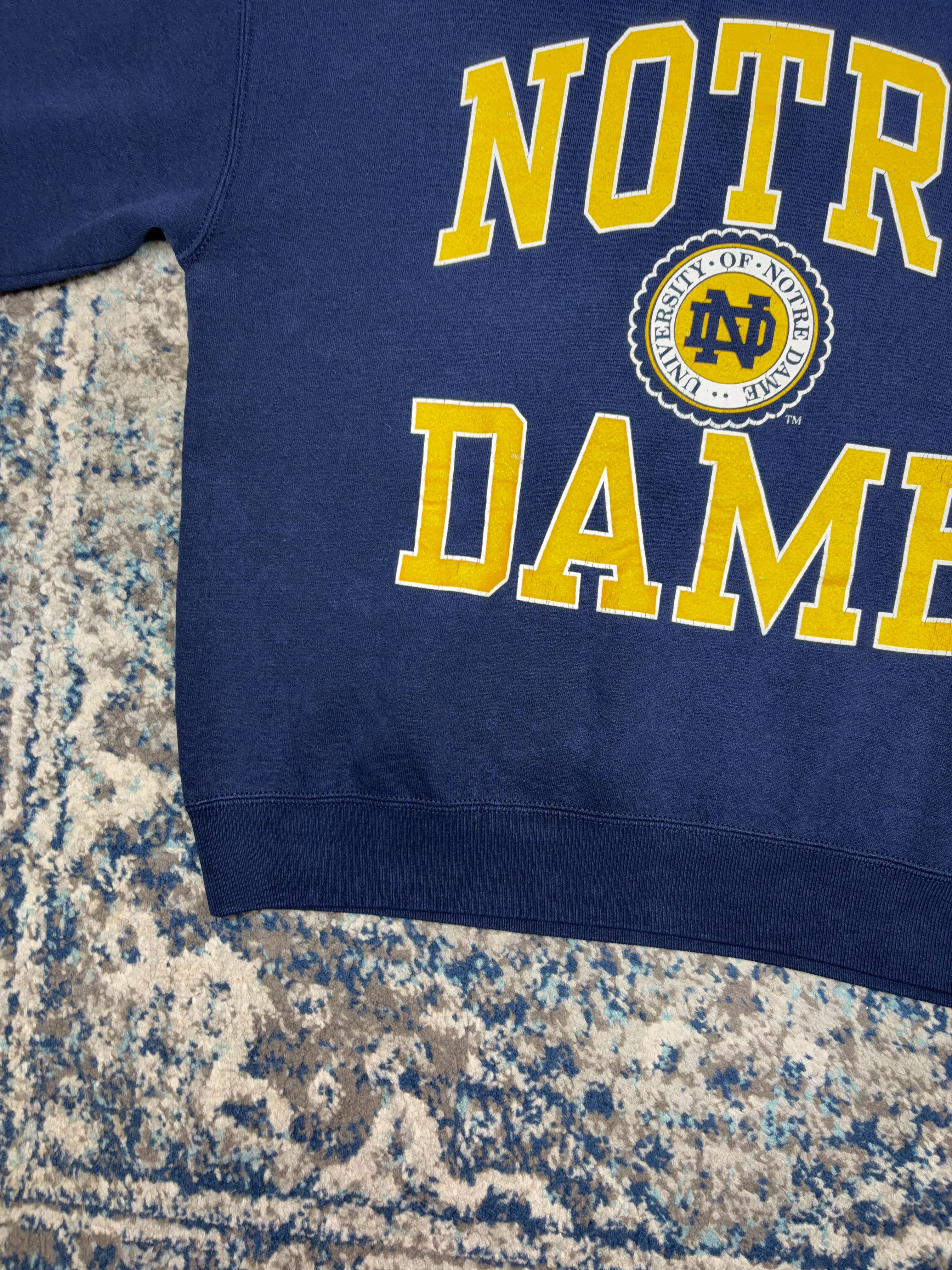 Vintage 90s Notre Dame Fighting Irish NCAA Big Spellout Sweatshirt Size XL