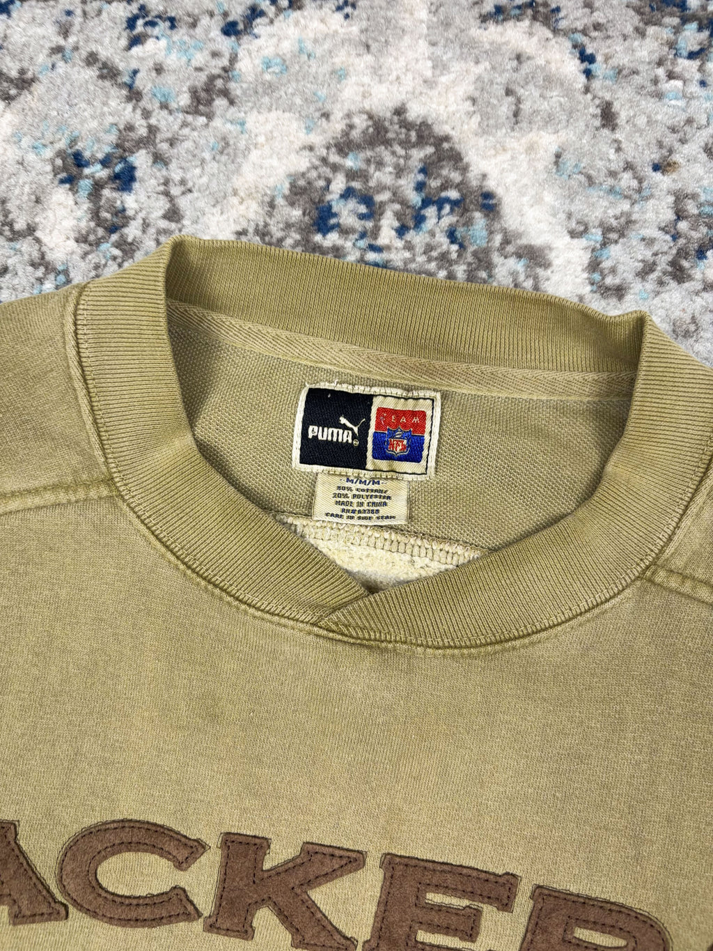 Vintage Green Bay Packers NFL Embroidered Spellout Earth Tone Sweatshirt Size Medium