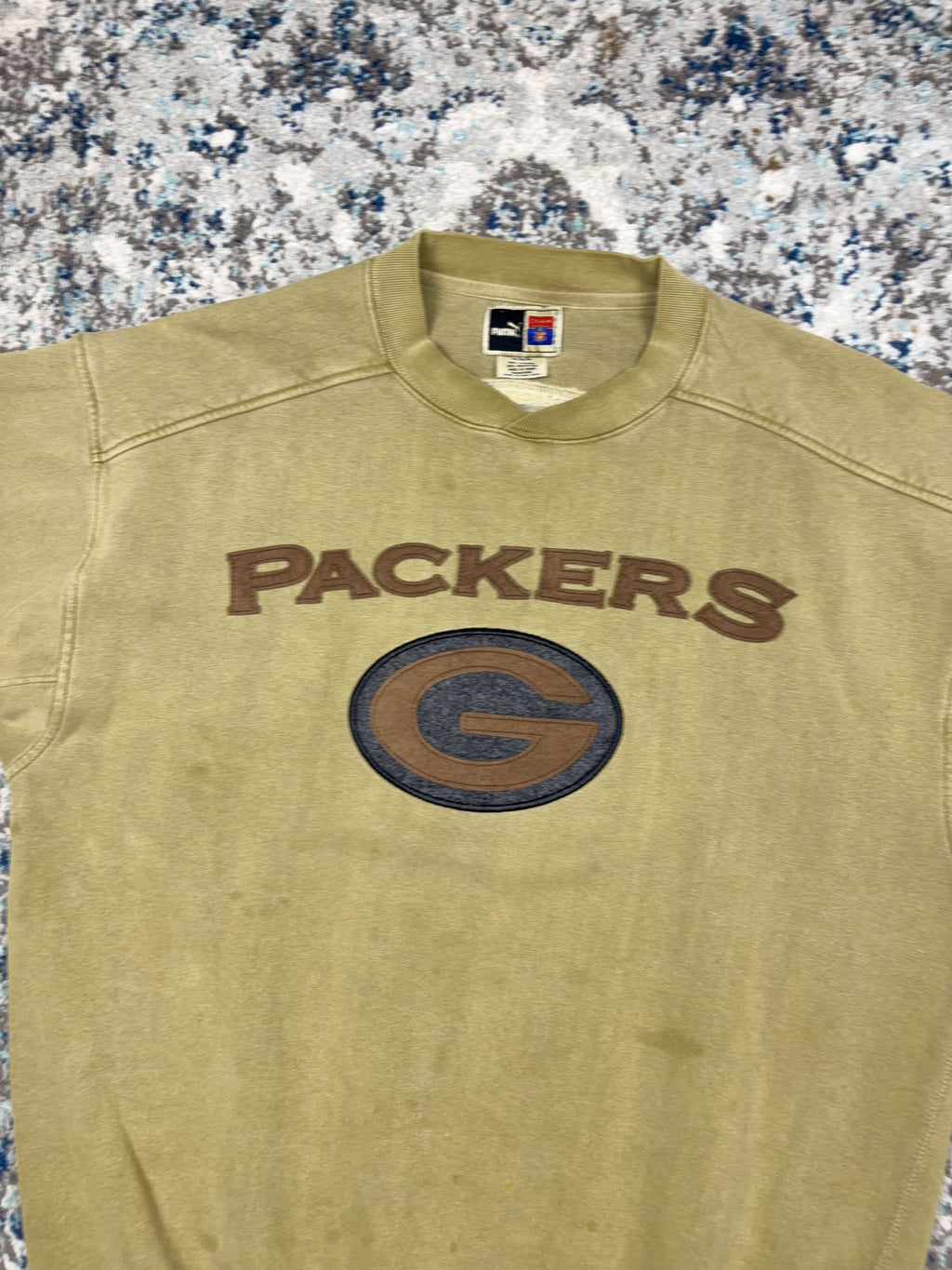 Vintage Green Bay Packers NFL Embroidered Spellout Earth Tone Sweatshirt Size Medium