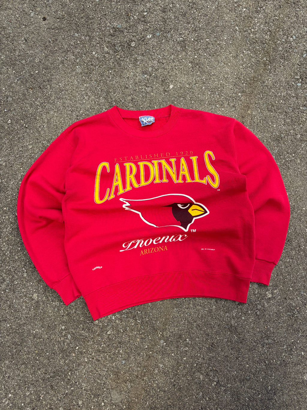 Vintage 1995 Arizona Cardinals NFL Big Logo Spellout Graphic Sweatshirt Size Medium