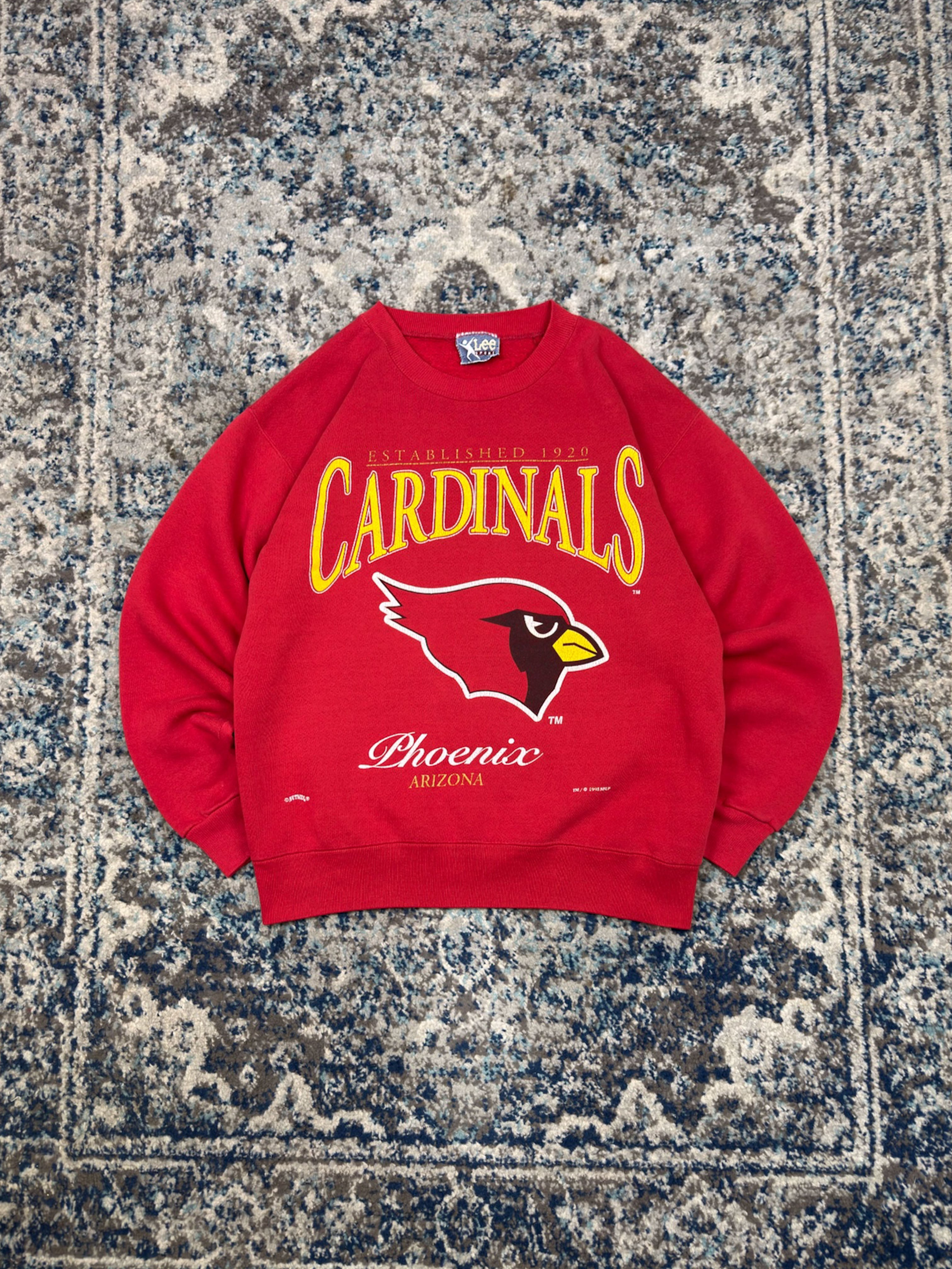Vintage 1995 Arizona Cardinals NFL Big Logo Spellout Graphic Sweatshirt Size Medium